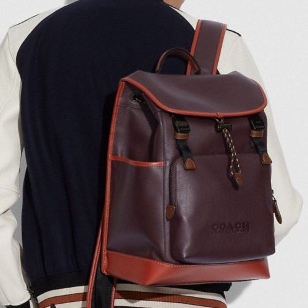 Coach League Flap Backpack In Colorblock - Picture 10 of 10